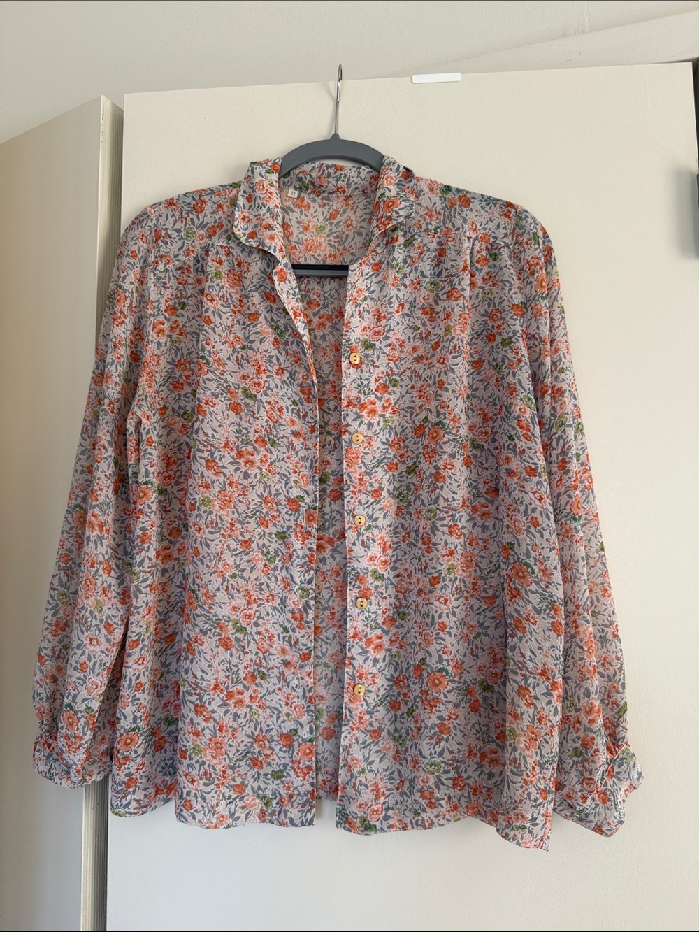 Women's Vintage Floral Button-Front Blouse